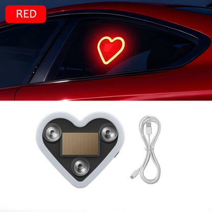 Solar & USB Powered Heart Ambient Light for Car Window