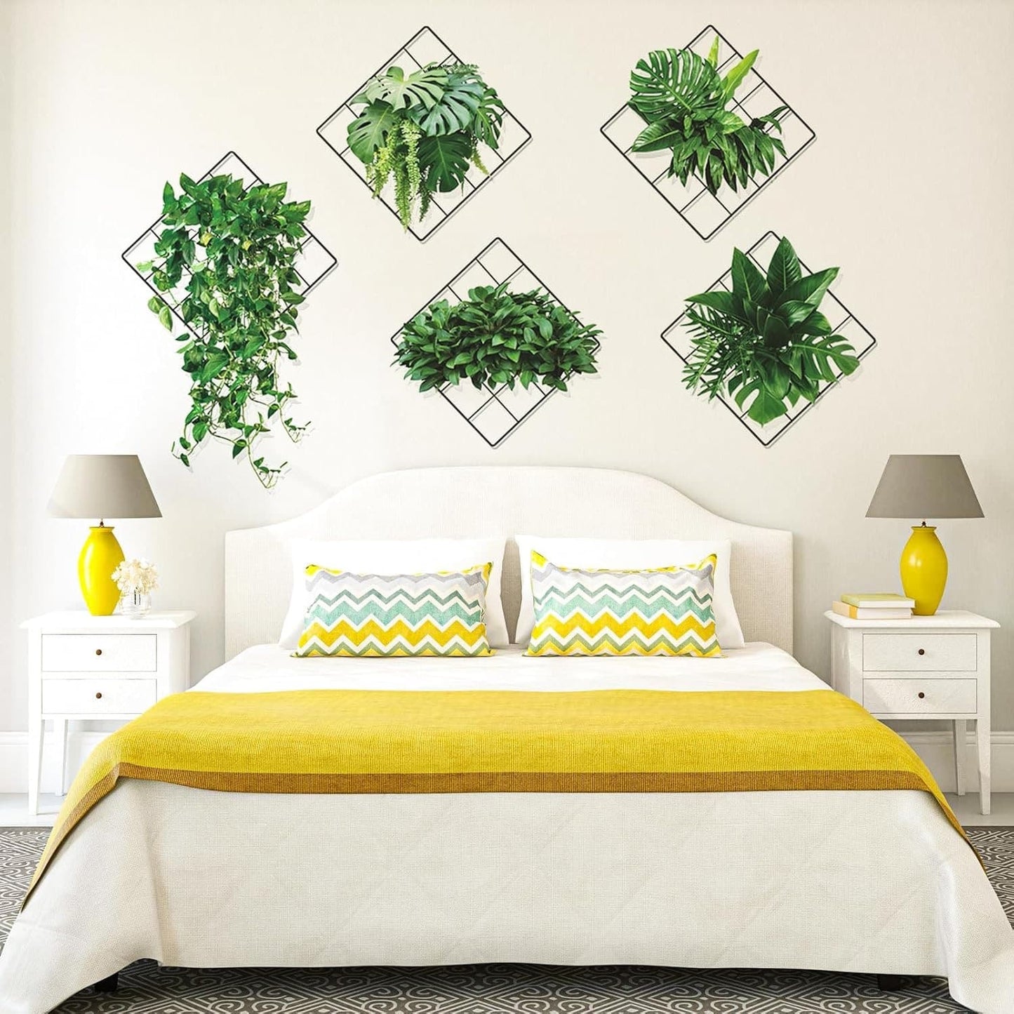 6pcs Self-Adhesive Faux Green Ivy Wall Stickers – Living Room & Dorm Decor