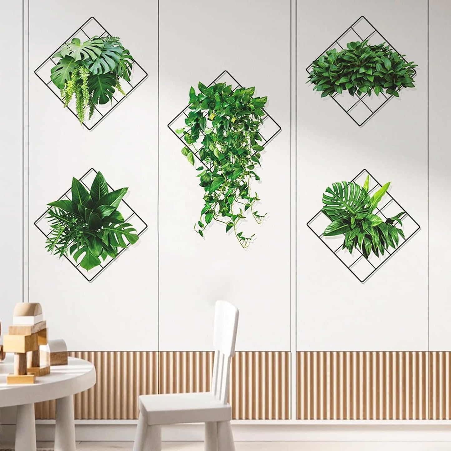 6pcs Self-Adhesive Faux Green Ivy Wall Stickers – Living Room & Dorm Decor