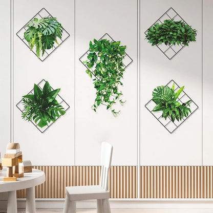 6pcs Self-Adhesive Faux Green Ivy Wall Stickers – Living Room & Dorm Decor