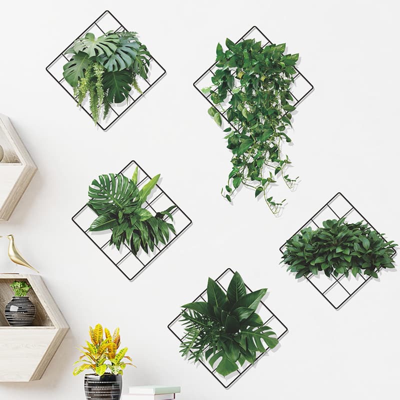 6pcs Self-Adhesive Faux Green Ivy Wall Stickers – Living Room & Dorm Decor