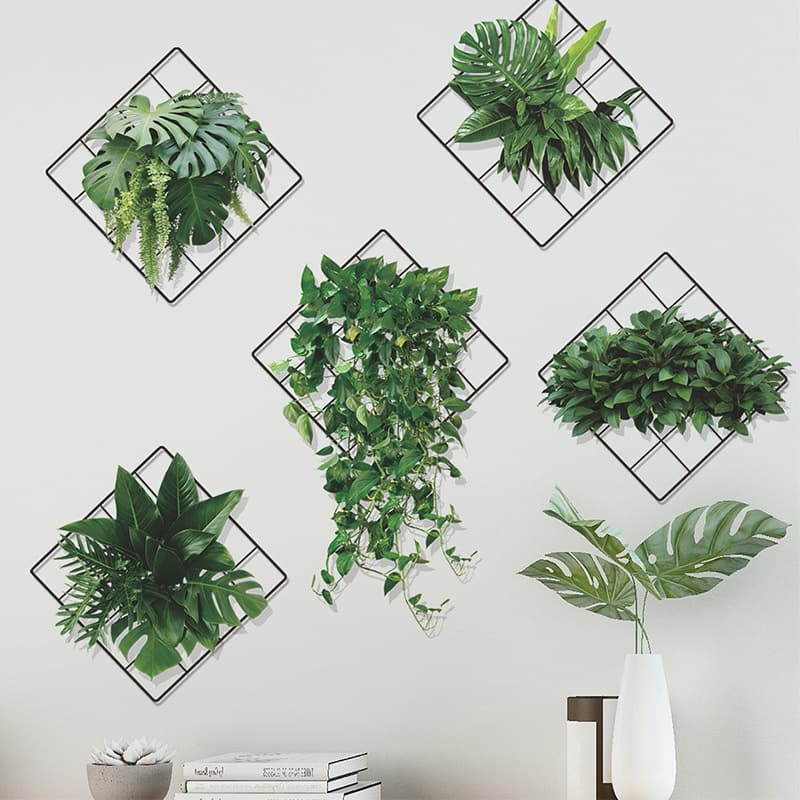 6pcs Self-Adhesive Faux Green Ivy Wall Stickers – Living Room & Dorm Decor