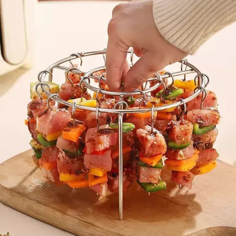 🥩Air Fryer Barbecue Grill Vertical Barbecue Kebab🍤(Diameter 16cm/6.3inch Height 10.5cm/4.2inch))