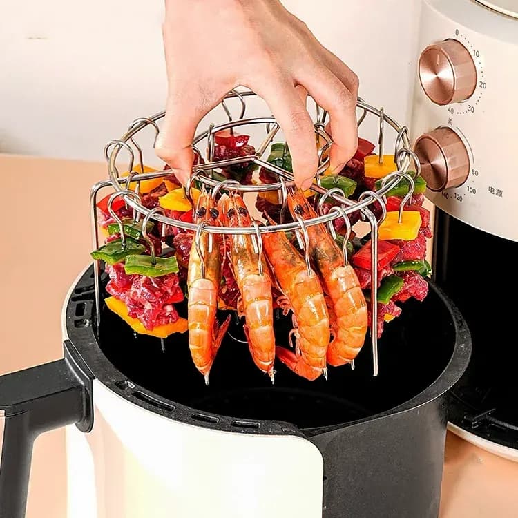 🥩Air Fryer Barbecue Grill Vertical Barbecue Kebab🍤(Diameter 16cm/6.3inch Height 10.5cm/4.2inch))