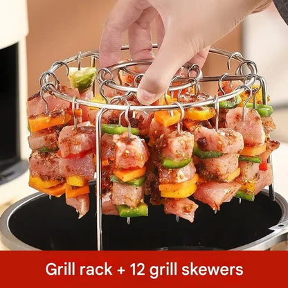 🥩Air Fryer Barbecue Grill Vertical Barbecue Kebab🍤(Diameter 16cm/6.3inch Height 10.5cm/4.2inch))