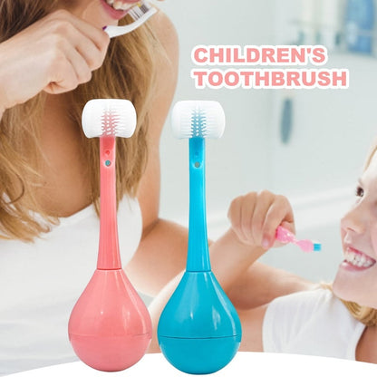3D Silicone Toothbrush for Kids 2-12, Triple-Sided Tumbler Design for Easy & Fun Brushing