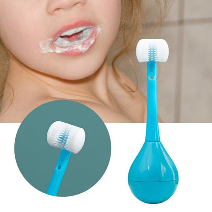 3D Silicone Toothbrush for Kids 2-12, Triple-Sided Tumbler Design for Easy & Fun Brushing