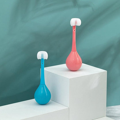 3D Silicone Toothbrush for Kids 2-12, Triple-Sided Tumbler Design for Easy & Fun Brushing