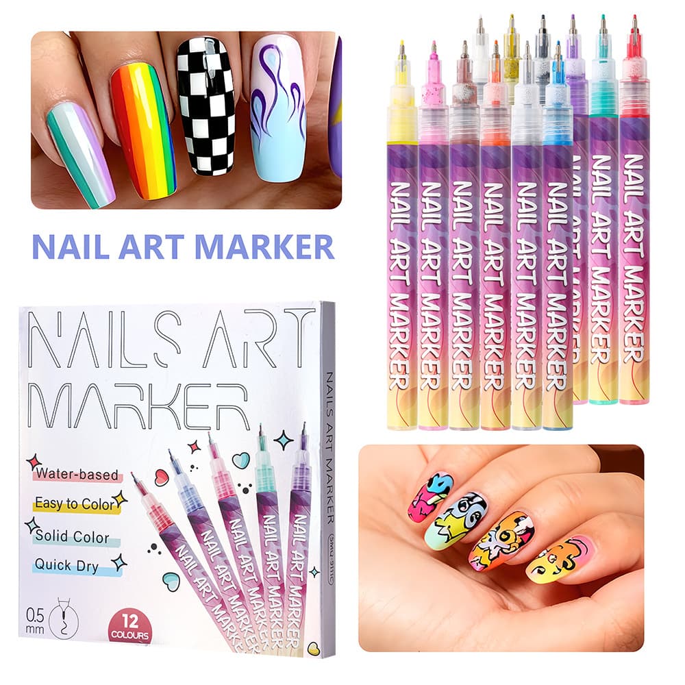 🔥🎨12 Colors Nail Art Pens Set