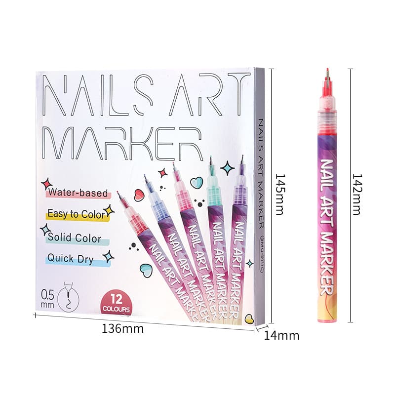 🔥🎨12 Colors Nail Art Pens Set