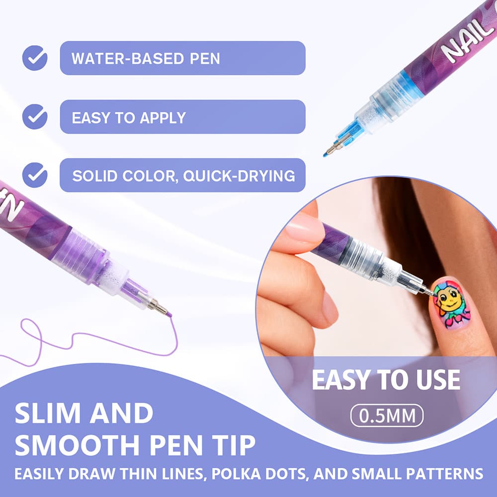 🔥🎨12 Colors Nail Art Pens Set