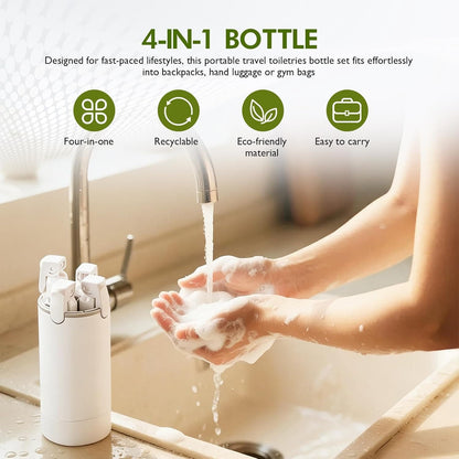 4-in-1 Travel Refillable Bottle Set (Comes with Free Stickers)