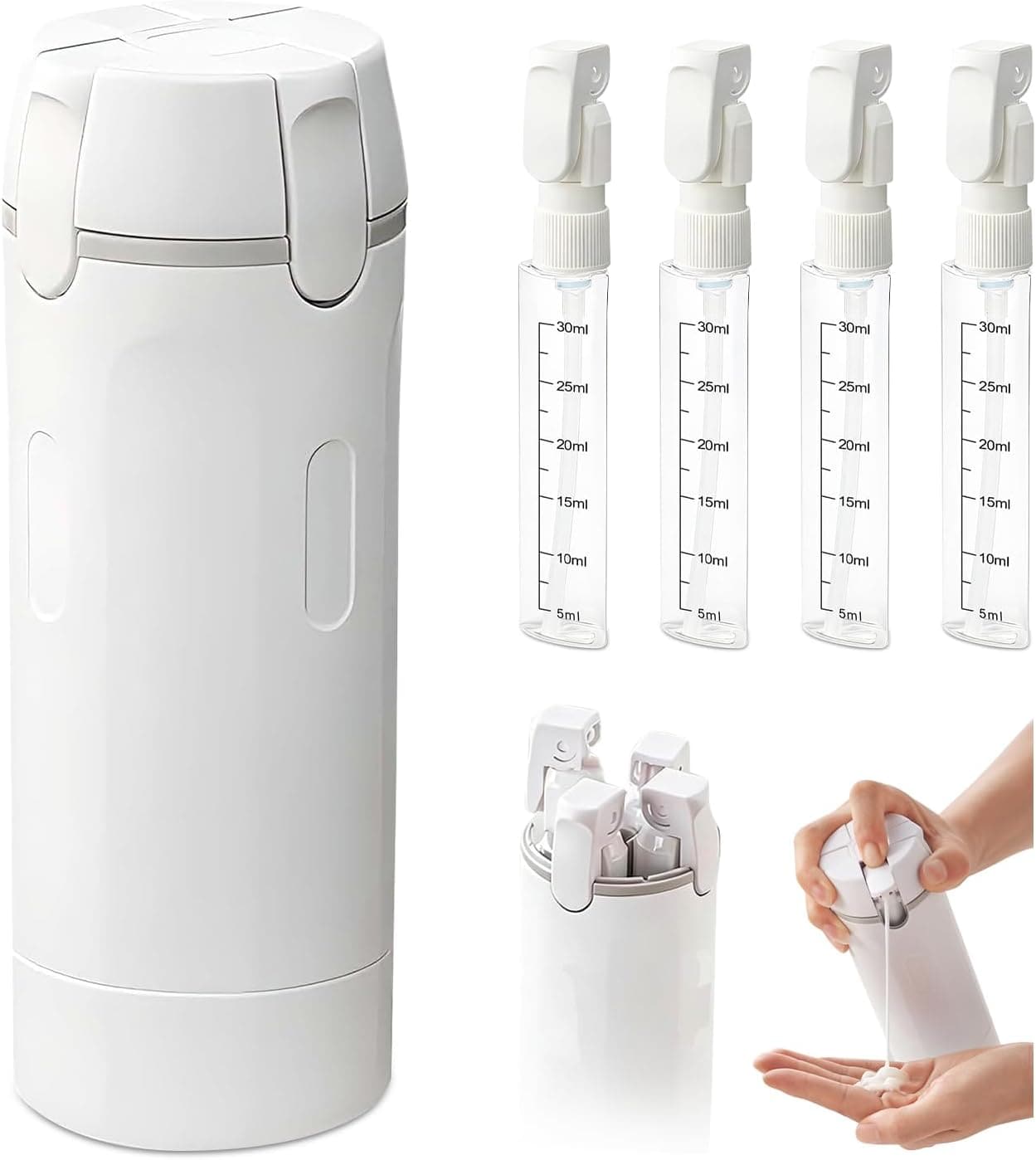 4-in-1 Travel Refillable Bottle Set (Comes with Free Stickers)