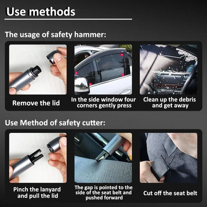 Car Safety Hammer Window Breaker & Seatbelt Cutter Emergency Escape Tool
