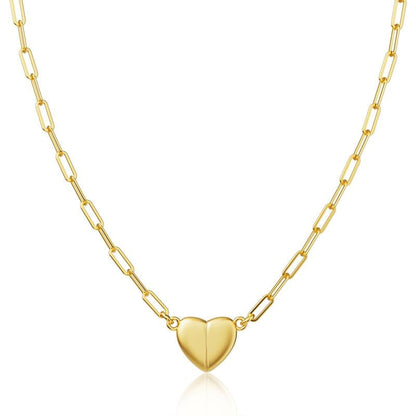 🔥🌹✨ Stainless Steel Heart Shape Pendant Magnetic Necklace