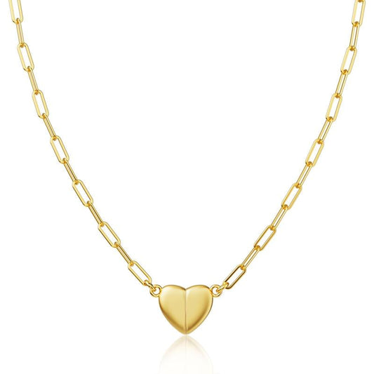 🔥🌹✨ Stainless Steel Heart Shape Pendant Magnetic Necklace