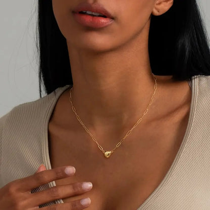 🔥🌹✨ Stainless Steel Heart Shape Pendant Magnetic Necklace