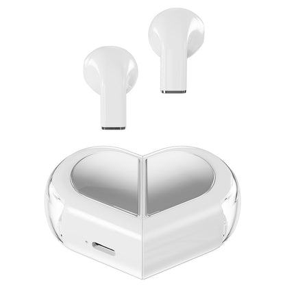 Convertible Cute Heart-Shaped Bluetooth Earbuds – Compact 3D Stereo Wireless Earphones