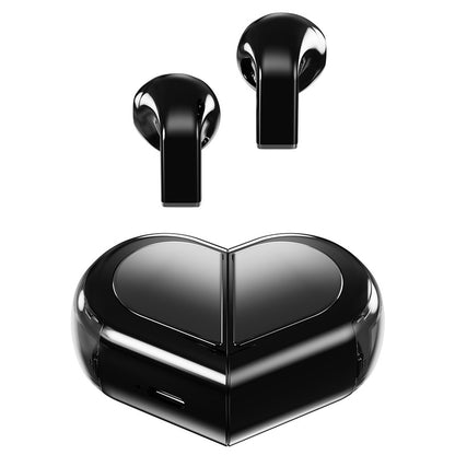Convertible Cute Heart-Shaped Bluetooth Earbuds – Compact 3D Stereo Wireless Earphones