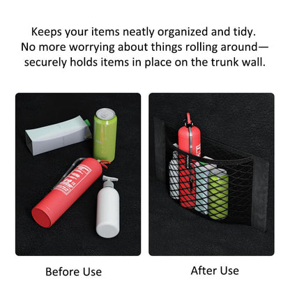 Kitchen Trash Bag Organizer – Car Trunk Storage Net Bag, Elastic Cargo Mesh Storage Pouch