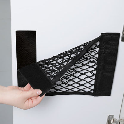 Kitchen Trash Bag Organizer – Car Trunk Storage Net Bag, Elastic Cargo Mesh Storage Pouch
