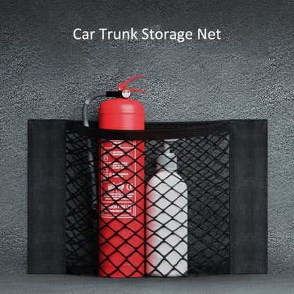 Kitchen Trash Bag Organizer – Car Trunk Storage Net Bag, Elastic Cargo Mesh Storage Pouch