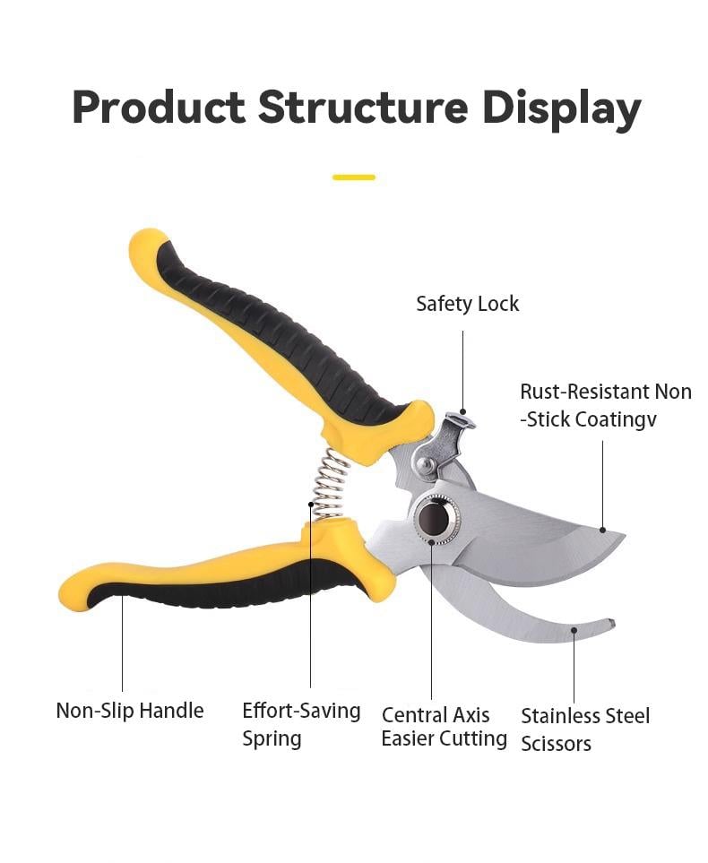 Stainless Steel Pruning Shears – Garden Fruit & Branch Cutter