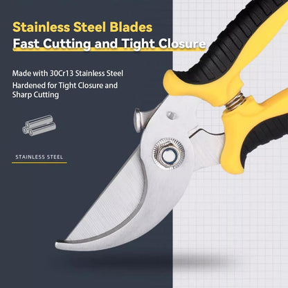 Stainless Steel Pruning Shears – Garden Fruit & Branch Cutter