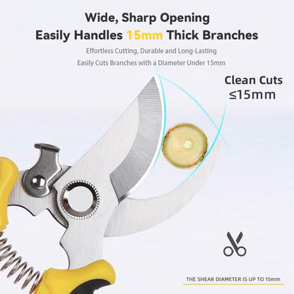 Stainless Steel Pruning Shears – Garden Fruit & Branch Cutter