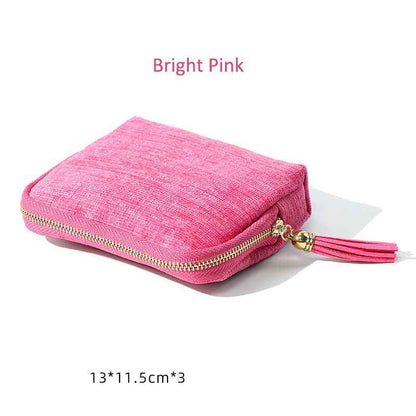 Elegant Tassel Jewelry Organizer Pouch – 5-Layer Zipper Travel Case for Rings, Necklaces, Earrings & Bracelets