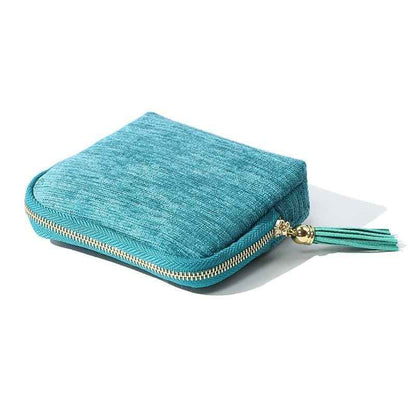 Elegant Tassel Jewelry Organizer Pouch – 5-Layer Zipper Travel Case for Rings, Necklaces, Earrings & Bracelets