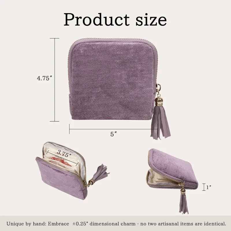 Elegant Tassel Jewelry Organizer Pouch – 5-Layer Zipper Travel Case for Rings, Necklaces, Earrings & Bracelets