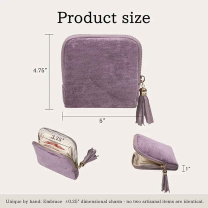 Elegant Tassel Jewelry Organizer Pouch – 5-Layer Zipper Travel Case for Rings, Necklaces, Earrings & Bracelets