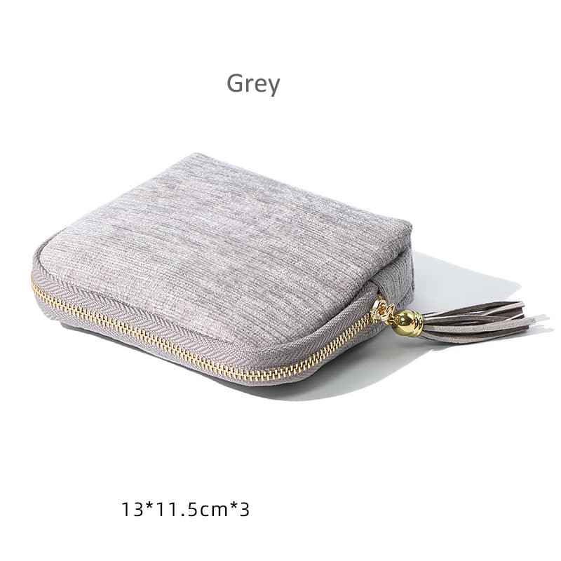 Elegant Tassel Jewelry Organizer Pouch – 5-Layer Zipper Travel Case for Rings, Necklaces, Earrings & Bracelets