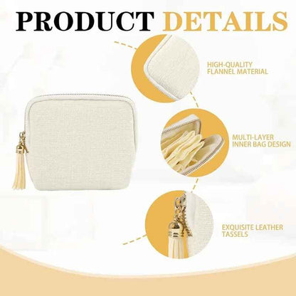 Elegant Tassel Jewelry Organizer Pouch – 5-Layer Zipper Travel Case for Rings, Necklaces, Earrings & Bracelets