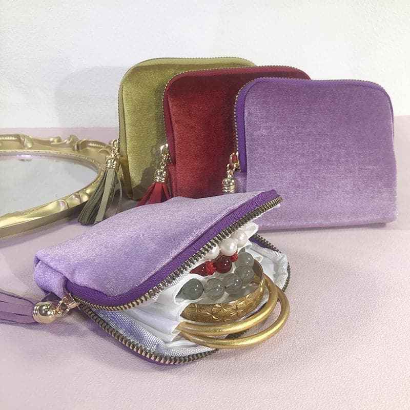 Elegant Tassel Jewelry Organizer Pouch – 5-Layer Zipper Travel Case for Rings, Necklaces, Earrings & Bracelets