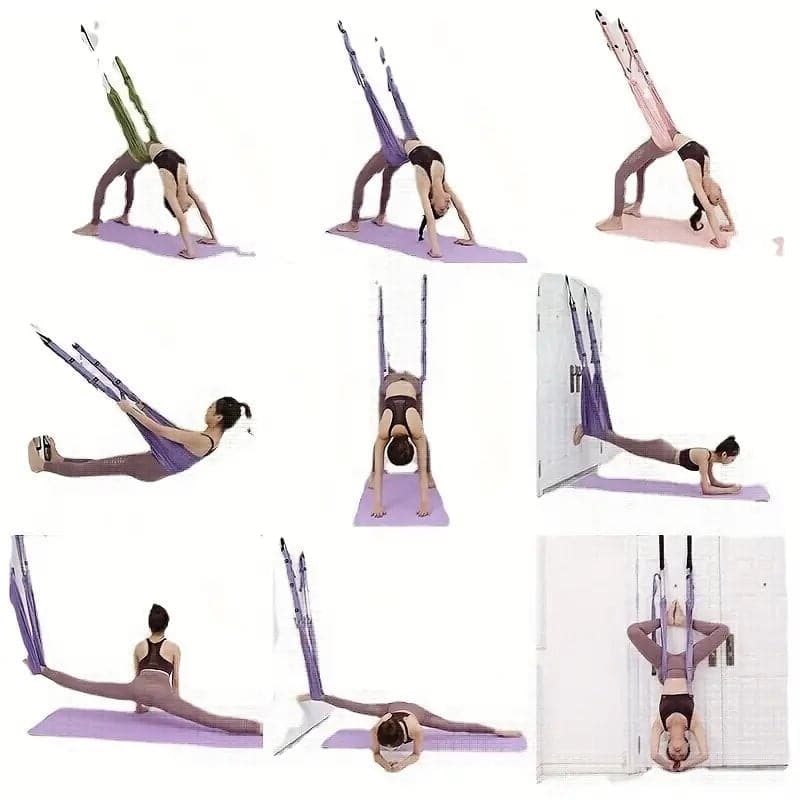 Aerial Yoga Stretching Strap – Back Pain Relief & Waist Flexibility Trainer