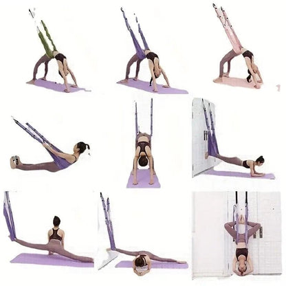 Aerial Yoga Stretching Strap – Back Pain Relief & Waist Flexibility Trainer