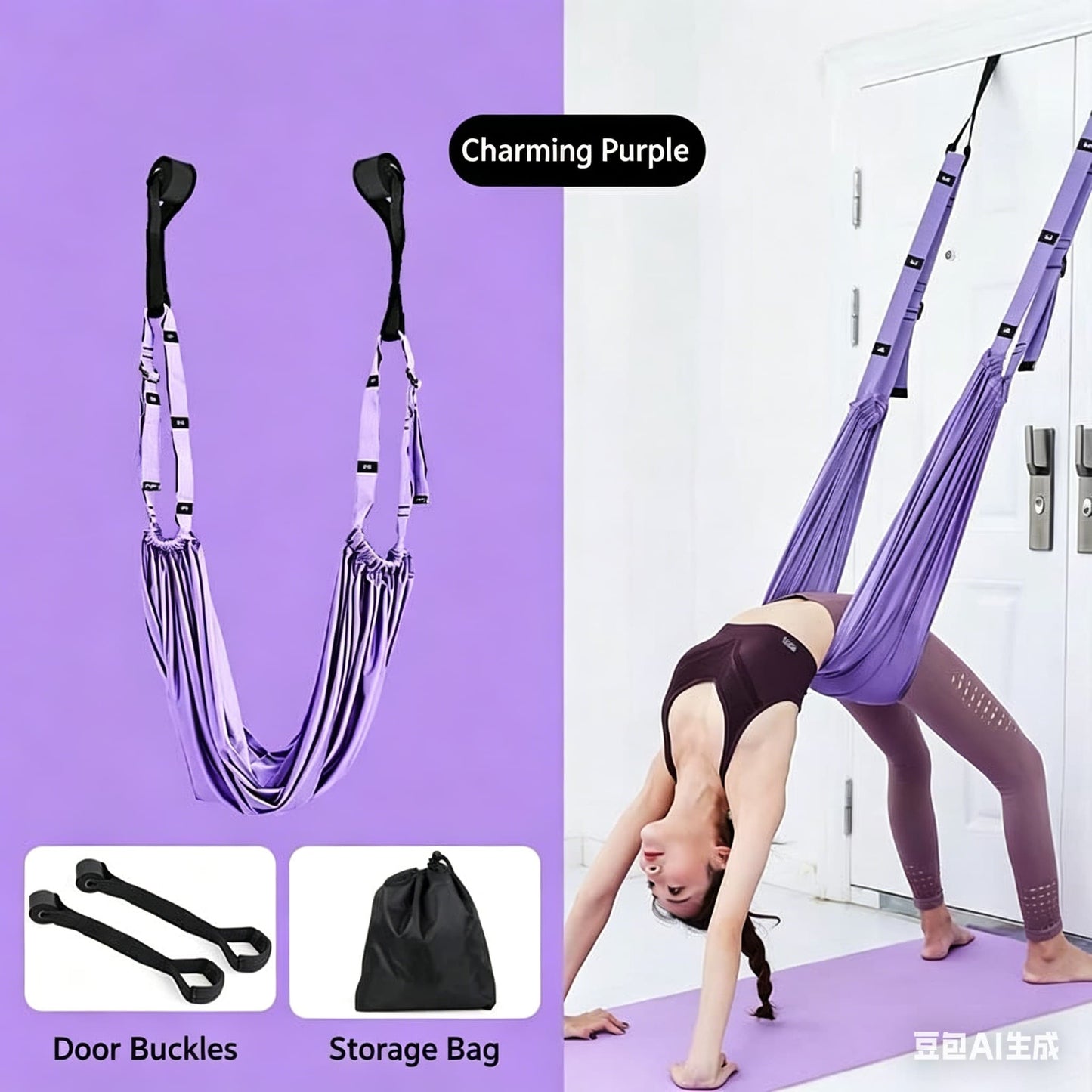 Aerial Yoga Stretching Strap – Back Pain Relief & Waist Flexibility Trainer