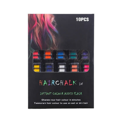 10-Color Hair Dye Comb – Temporary Hair Chalk Set, Vibrant Hair Coloring Sticks