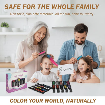 10-Color Hair Dye Comb – Temporary Hair Chalk Set, Vibrant Hair Coloring Sticks