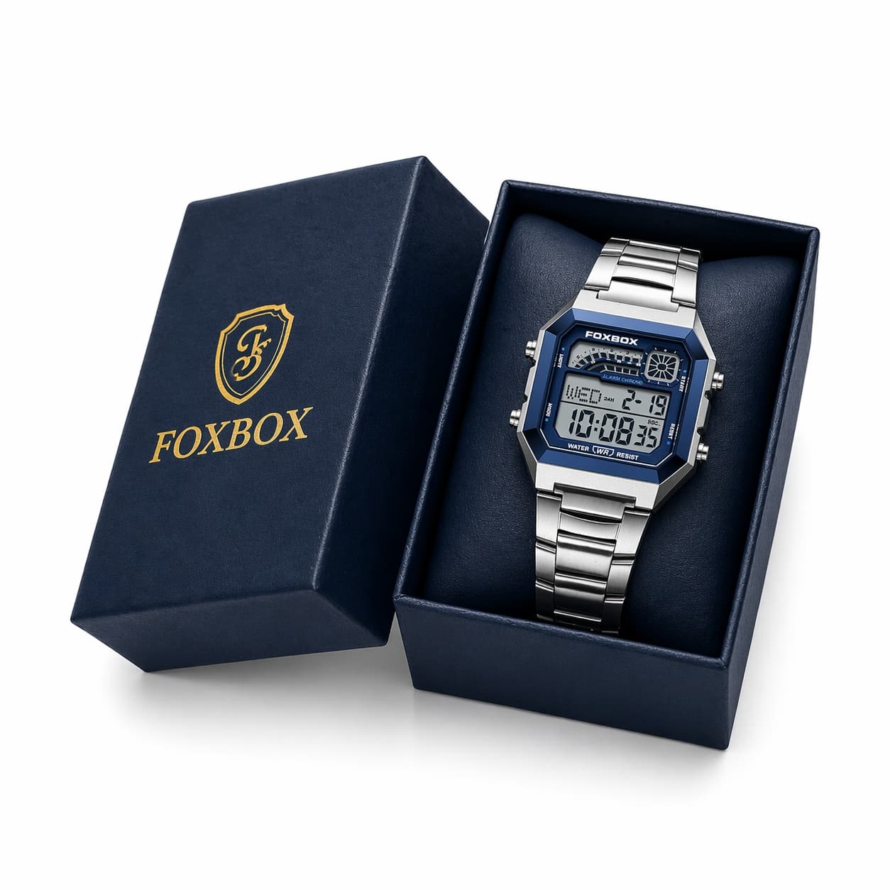 Unisex Square Digital Watch Fashion LED Sports Watch with Calendar and Night Light (Gift Box)