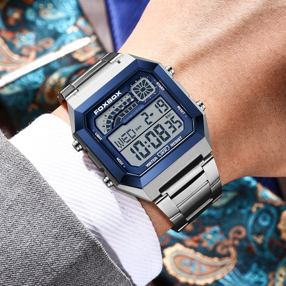 Unisex Square Digital Watch Fashion LED Sports Watch with Calendar and Night Light (Gift Box)
