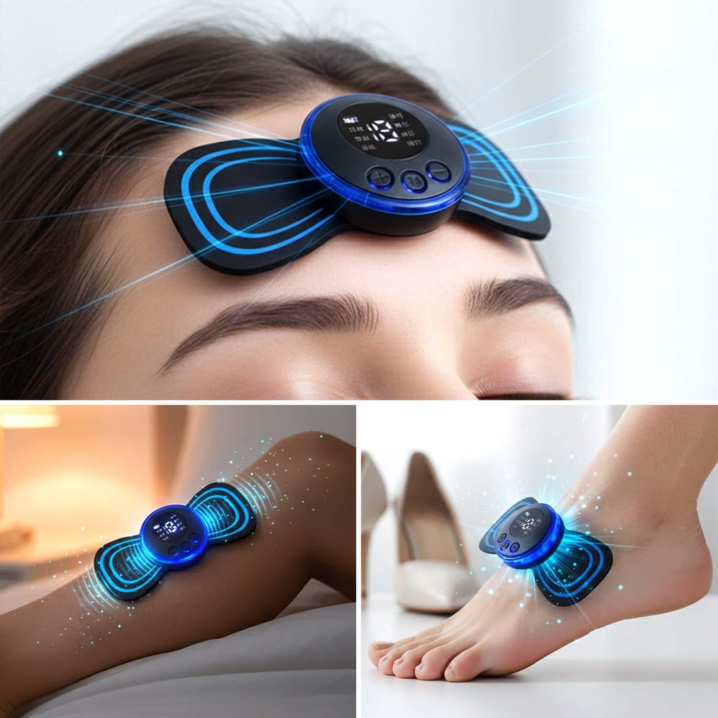 Mini EMS Neck & Shoulder Massager, Portable Pulse Smart Massage Patch, 8 Modes