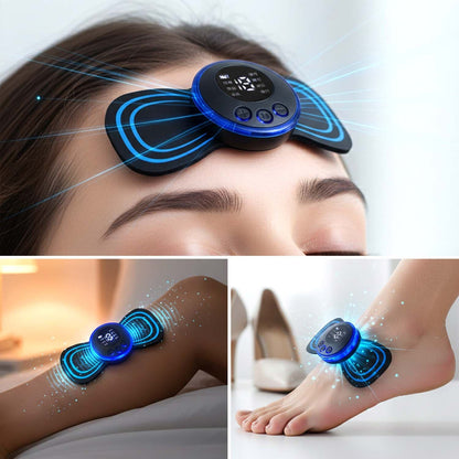 Mini EMS Neck & Shoulder Massager, Portable Pulse Smart Massage Patch, 8 Modes