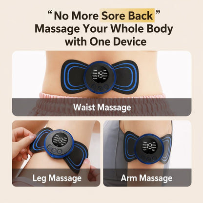 Mini EMS Neck & Shoulder Massager, Portable Pulse Smart Massage Patch, 8 Modes