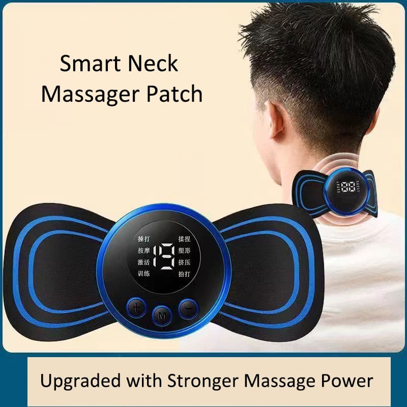 Mini EMS Neck & Shoulder Massager, Portable Pulse Smart Massage Patch, 8 Modes