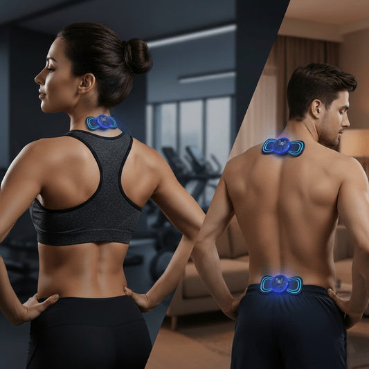 Mini EMS Neck & Shoulder Massager, Portable Pulse Smart Massage Patch, 8 Modes