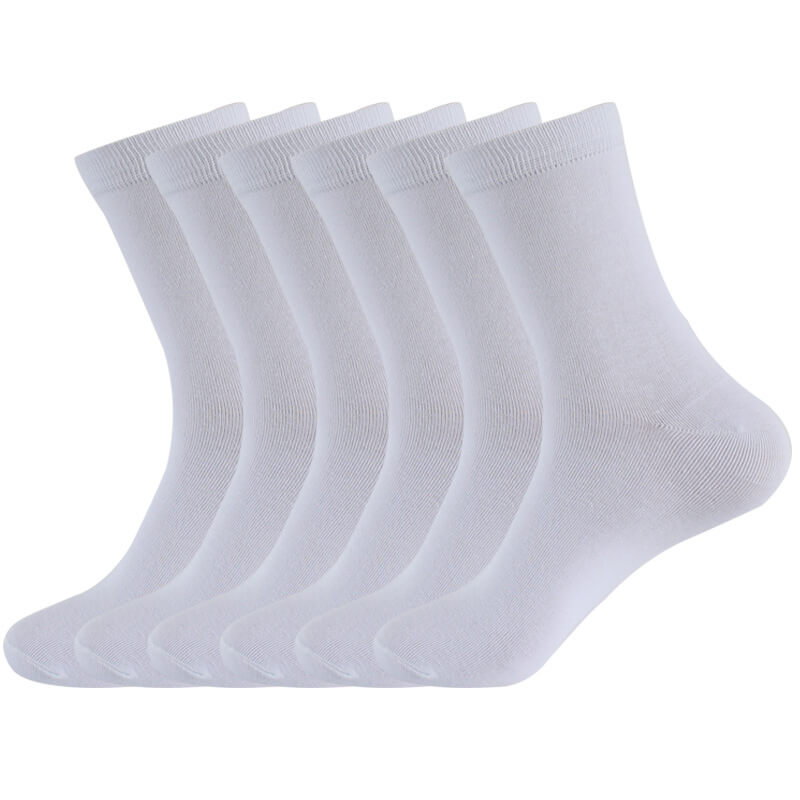 [One Pair] Men's Solid Color Casual Mid-Calf Cotton Socks