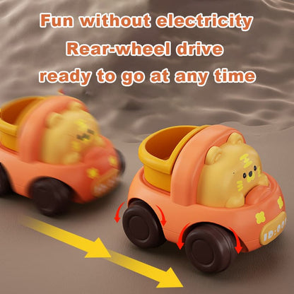 [Random 1 pcs] Adorable Pet Inertia Toy Cars & Construction Vehicles for 1-3 Year Olds
